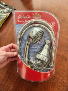 New Sunbeam Chrome Handheld Shower Head with Hose - Silver